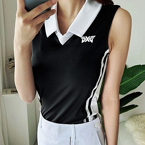 (국내배송) P*G GOLF 배색 나시 카라나시