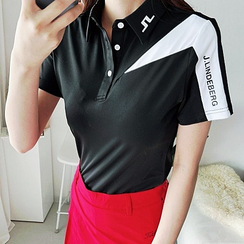 제이린드*그 J.LINDEBERG 카라 배색 티셔츠