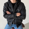 PRADA 디태처블 후드 레더 자켓
