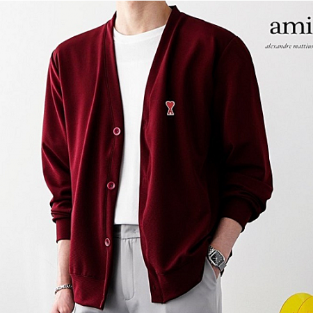 AMI V넥 스판 가디건
