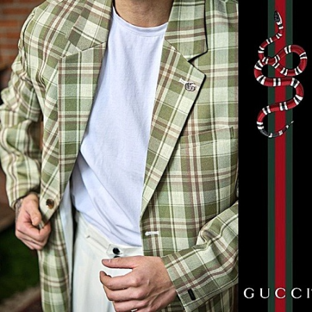 GUCCI Limited edition 체크 자켓 - 그린