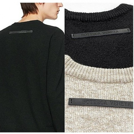 보테가베*타 레더패치 라운드니트