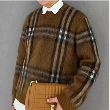 버*리 BURBERRY 체크 모헤어 니트