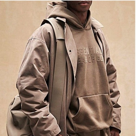 FEAR OF GOD ESSENTIALS 플록 로고 후디