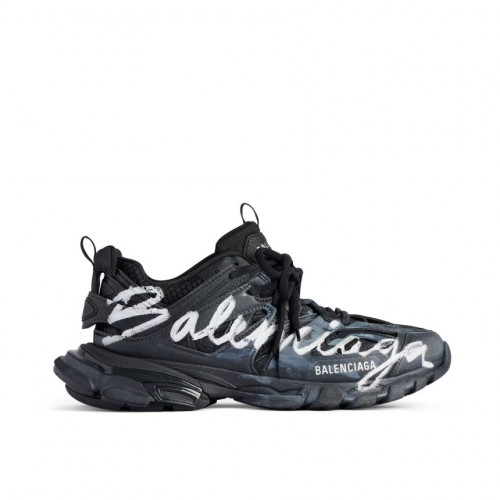 BALENCIAGA 트랙 시그니처 스니커즈 - 블랙 / 화이트