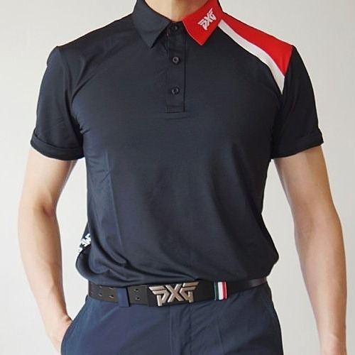 P*G GOLF 블록배색 패턴 카라티