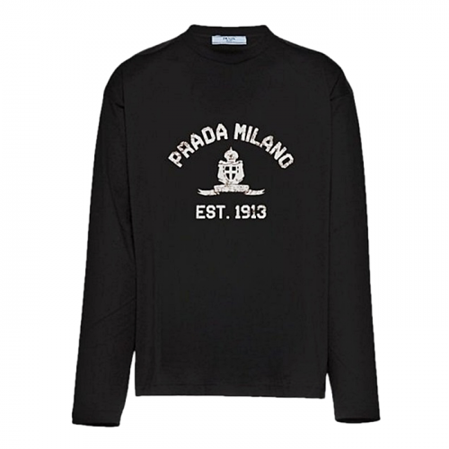 프라다 PRADA 타바코 로고 롱슬리브
