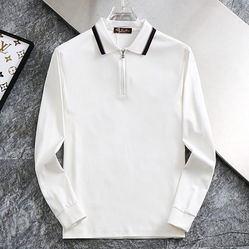 로로피아나 Loro Piana 스티치 포인트 면실켓 카라 티셔츠