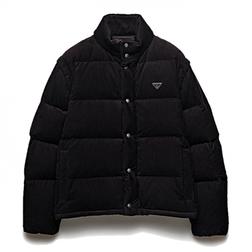 PRADA 중량 코듀로이 다운 재킷