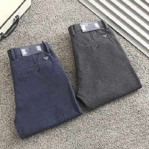PRADA 삼각로고 기모 모직 스판 팬츠