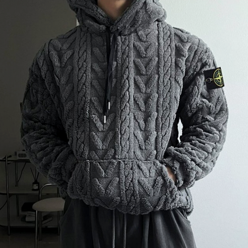 스톤아일*드 STONE ISLAND 케이블 플리츠 후드