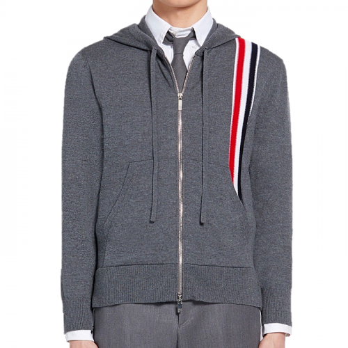 THOM BROWNE 스트라이프 인타르시아 가디건