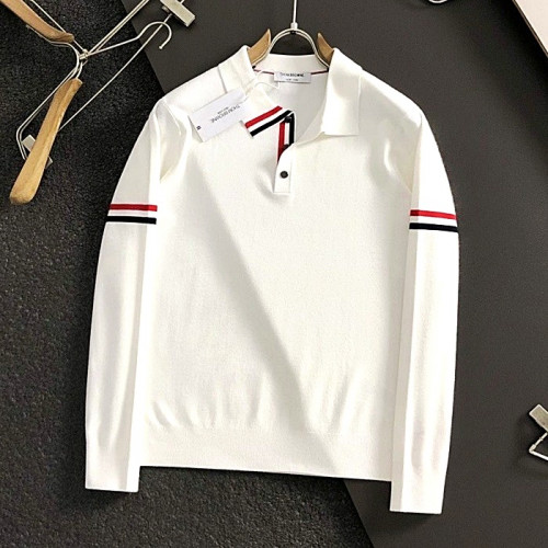 THOM BROWNE 암밴드 넥삼선 양모 카라니트