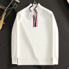 THOM BROWNE 삼선반집업 하이넥 양모니트