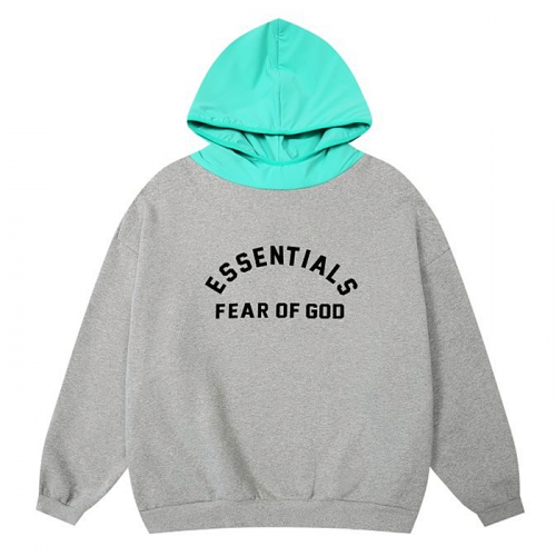 FEAR OF GOD ESSENTIALS 프론트 로고 플리스 나일론 후드