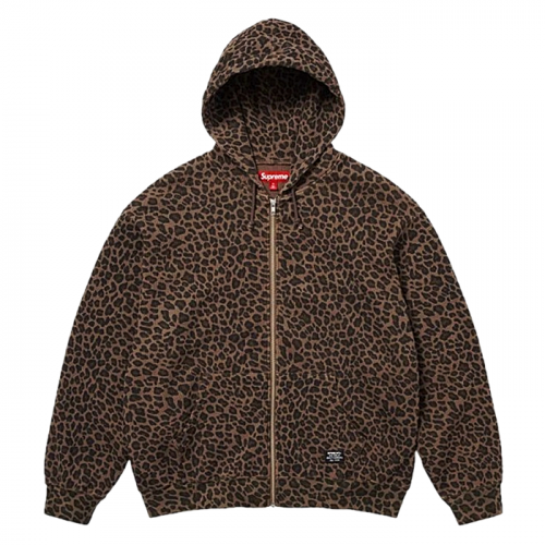 SUPREME 레오파드 써멀 후디집업