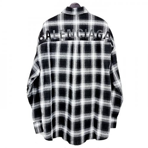 BALENCIAGA 백로고 체크셔츠