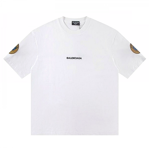 BALENCIAGA 로고 자수 소매 패치 티셔츠