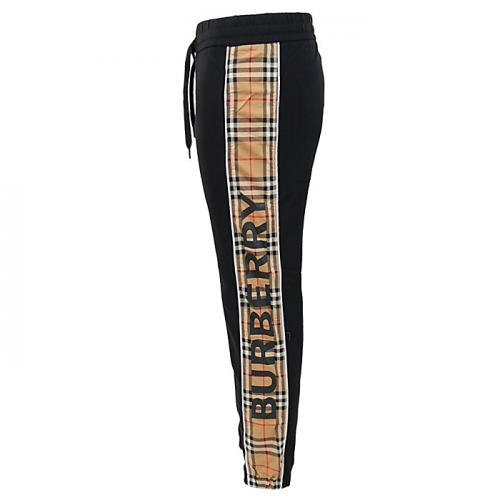 BURBERRY 노바 체크 레터링 트레이닝 팬츠