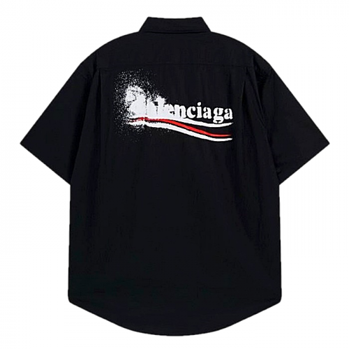 BALENCIAGA 12 폴리티컬 스텐실 숏슬리브 셔츠