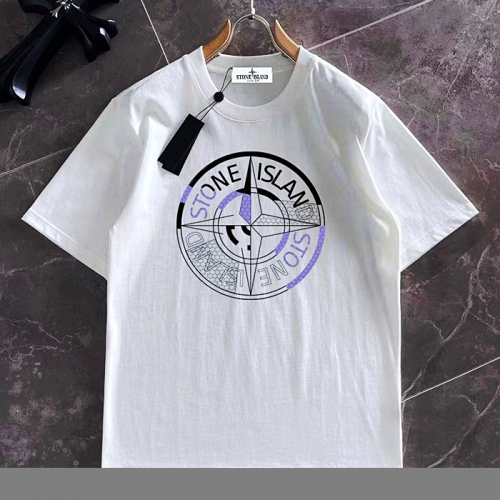 STONE ISLAND 그물 라인 로고 반팔티셔츠