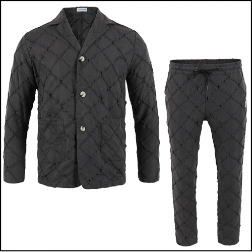 MONCLER 롬버스 3버튼 린넨 슬림핏 슈트 SET
