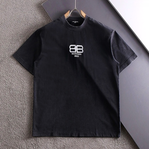 BALENCIAGA 자수로고 워싱라운드 티셔츠