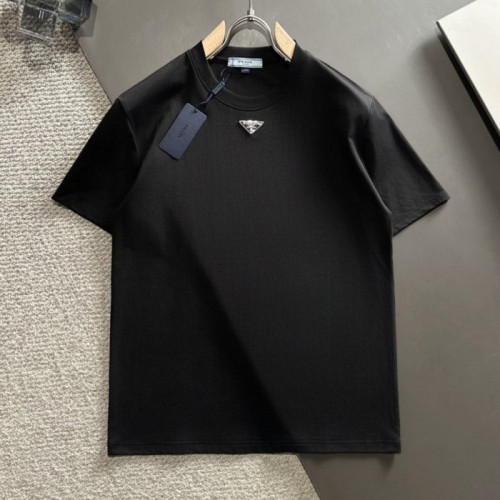 PRADA 삼각패치로고 반팔 라운드 티셔츠