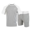 THOM BROWNE 4바 엠보 배색 반팔 & 반바지 셋업 SET