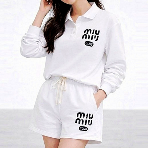 MIUMIU 카라 맨투맨 반바지 셋업 SET