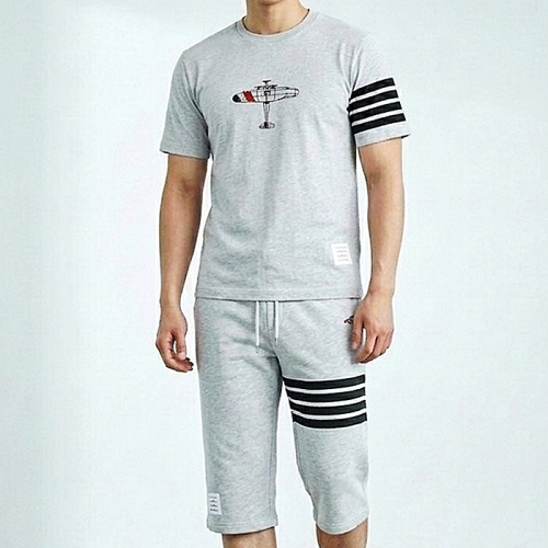 THOM BROWNE 4바 플레인 프린팅 7부 셋업 SET