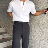 THOM BROWNE 링클프리 사방 스판 와이드 슬랙스