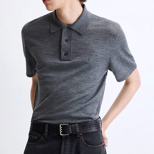 SAINT LAURENT  카산드라 로고 숏슬리브 폴로