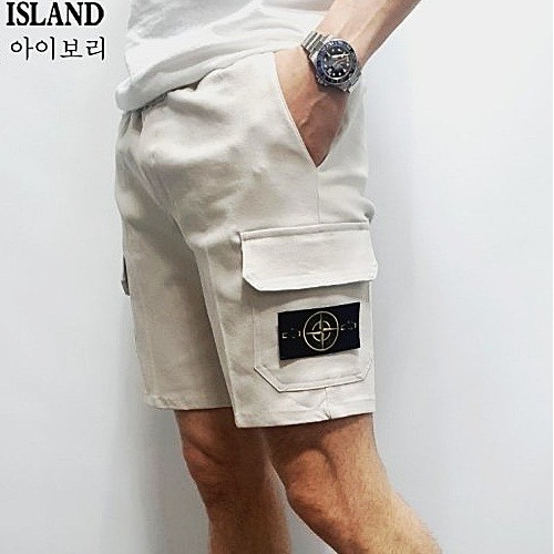 STONE ISLAND 면카고 5부 반바지