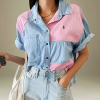 랄프로렌 polo ralphlauren 스퀘어배색 반팔셔츠