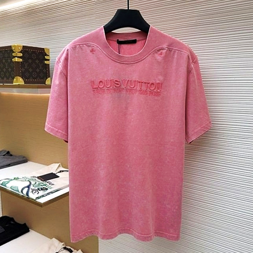 LOUIS VUITTON 워시드 리브드 워싱 티셔츠