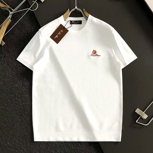 Loro Piana 배색 자수로고 쿨니트 라운드