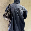BALENCIAGA 톤온톤 자수 로고 데님 후드 자켓