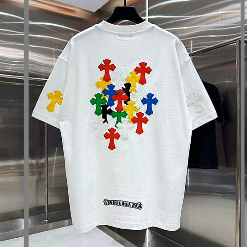 Chrome Hearts  멀티 컬러 레더 크로스 반팔티셔츠 64279