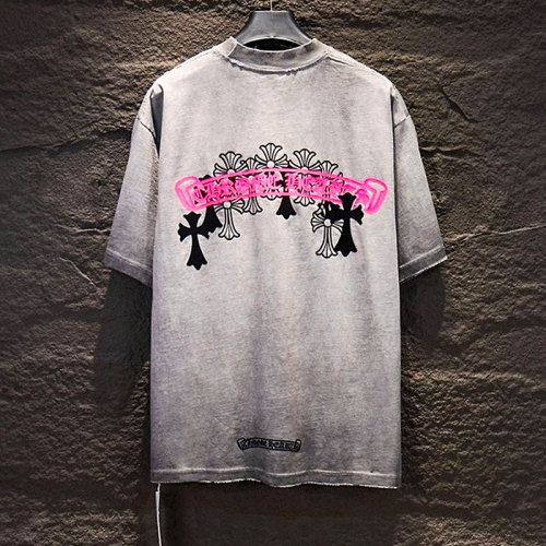 Chrome Hearts 핑크 로고 티셔츠