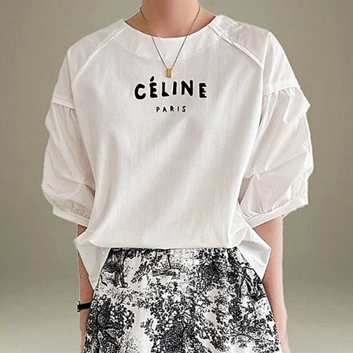 셀*느 CELINE 퍼프 셔링 반팔