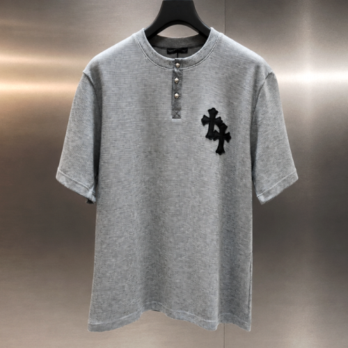 Chrome Hearts 와플헨리넥 리얼레더 크로스 티셔츠