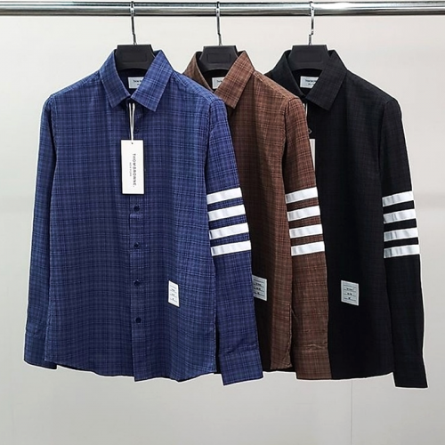 THOM BROWNE 화이트완장 타탄체크 셔츠