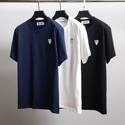 COMME des GARÇONS 화이트와펜 라운드 티셔츠