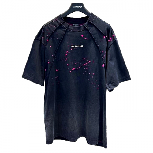 BALENCIAGA 피그먼트 페인팅 자수 티셔츠