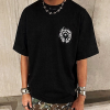 Chrome hearts 빈티지 스모크 홀스슈 스틸 로고 숏 슬리브 티셔츠