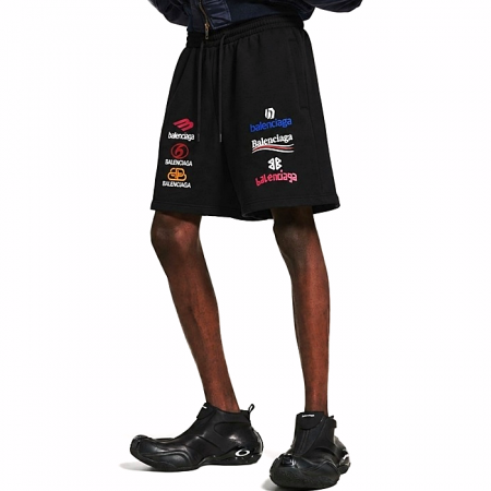 BALENCIAGA 멀티 자수 로고 쇼트 팬츠