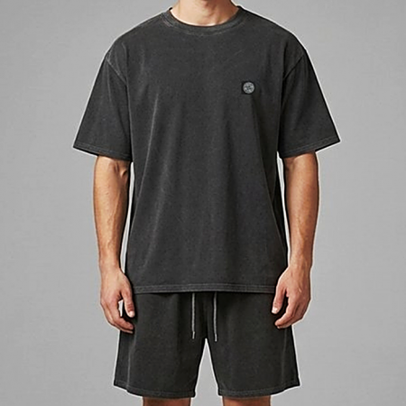 STONE ISLAND 화이트 패치 반팔 SET 81
