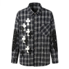 Chrome Hearts 플로랄 레더 체크셔츠