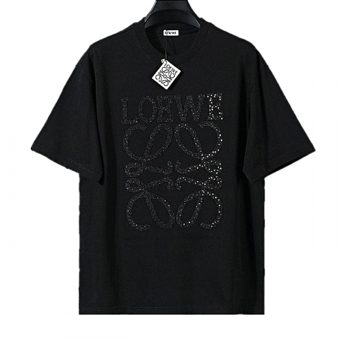 LOEWE 아나그램 자수 비즈 로고 티셔츠